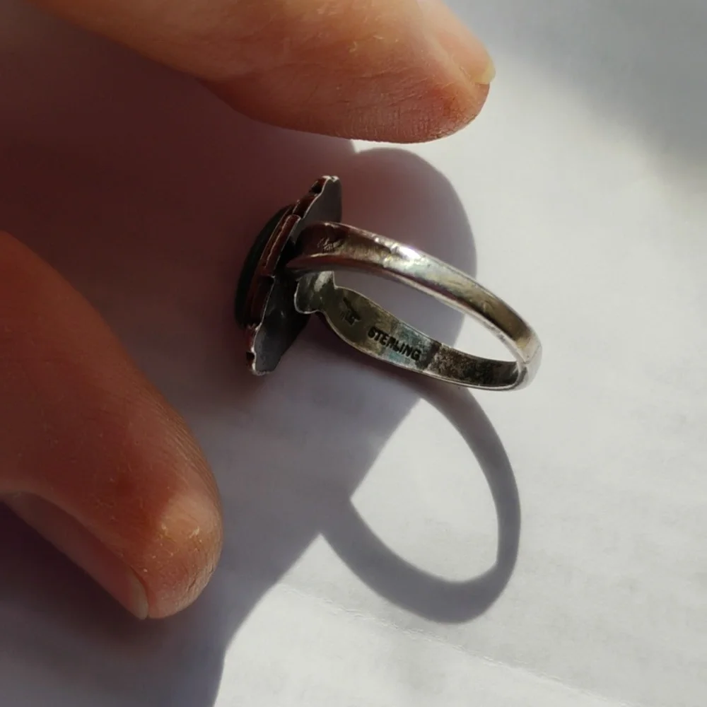 Sterling & Turquoise Silver 925 Band Size 6.6 - Picture 6 of 7